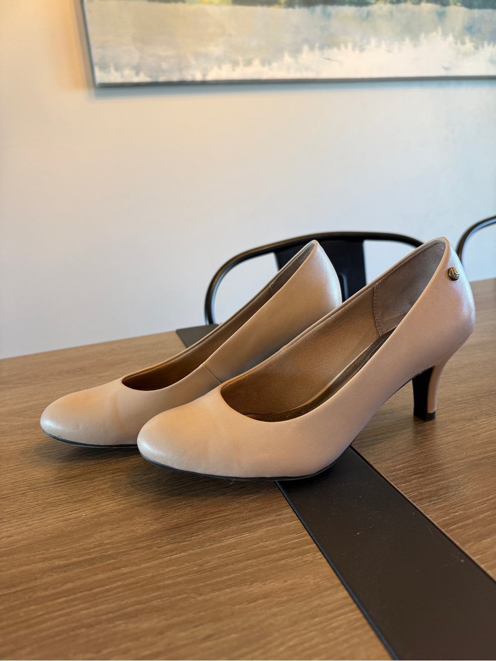 Life Stride Beige Round-Toe Low Heel Pumps - Picture 4 of 7